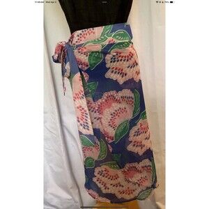 Mary Square Sarong Beach Coverup L/XL Skirt Petal Tango Blue Renee Sarong NWT